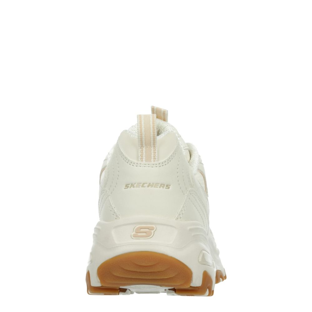 Off White Womens D'lites Good Neutral Training Shoe, Skechers