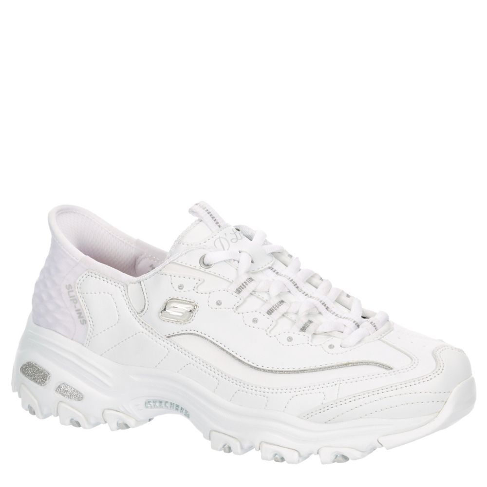 Silver Womens D'lites Slip Ins Training Shoe | Skechers | Rack Room Shoes