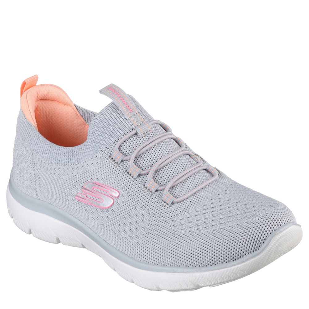 Pale Grey Skechers Womens Summits Knit Slip On Running Shoe | Rack Room ...