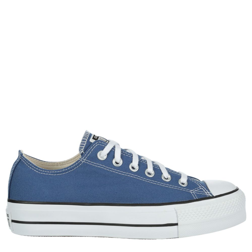 Dark Blue Converse Womens Chuck Taylor All Star Low Top Platform Sneaker Rack Room Shoes