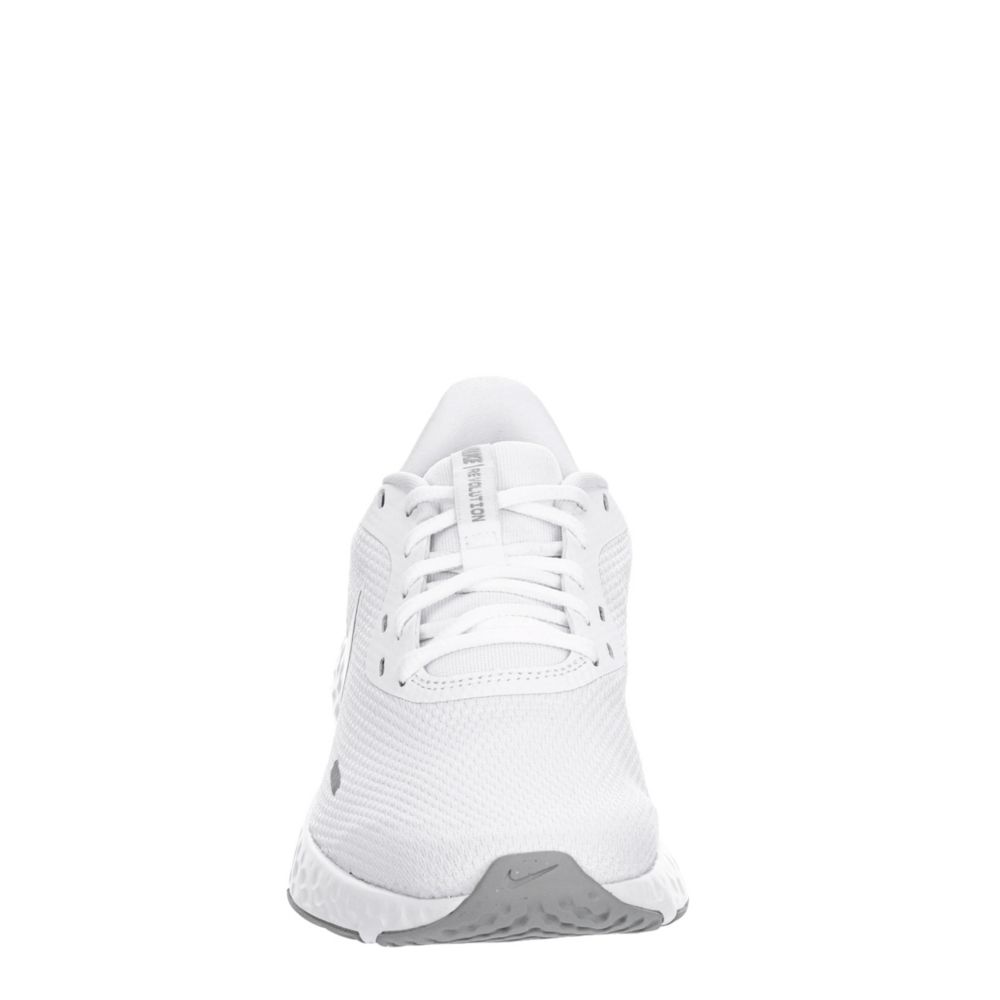 white and grey running shoes