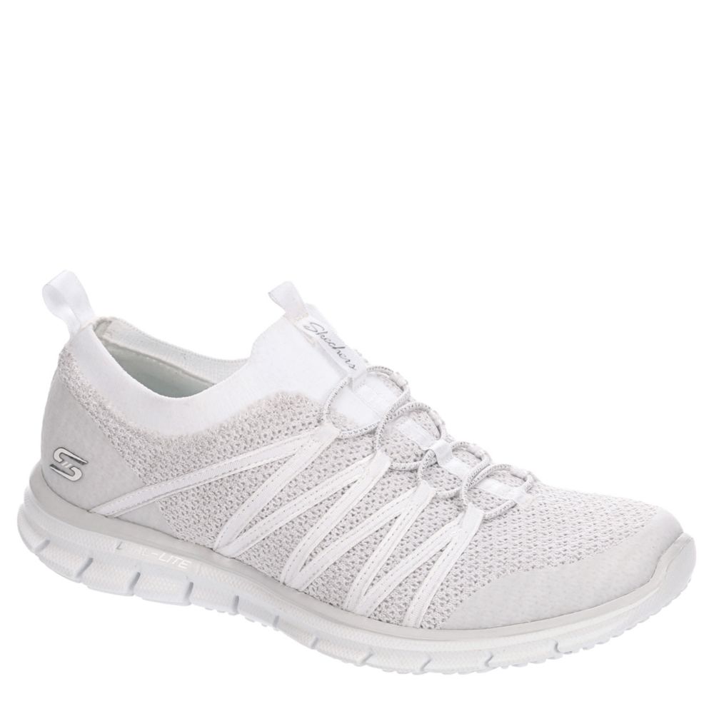 skechers womens white slip ons