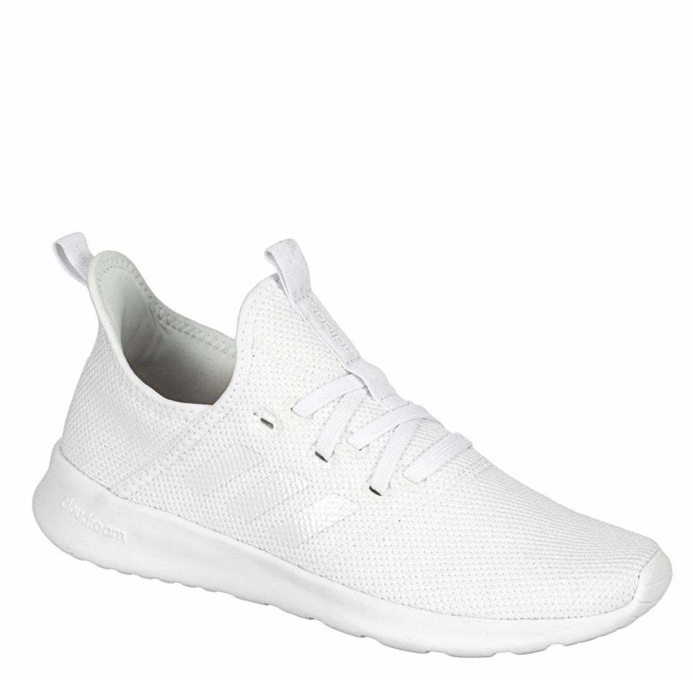 white adidas athletic shoes