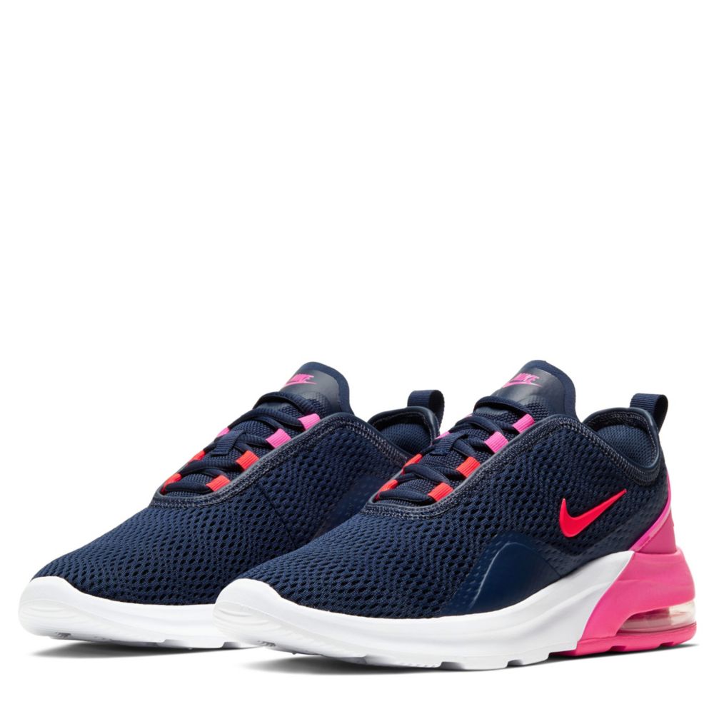 navy and pink nike shoes