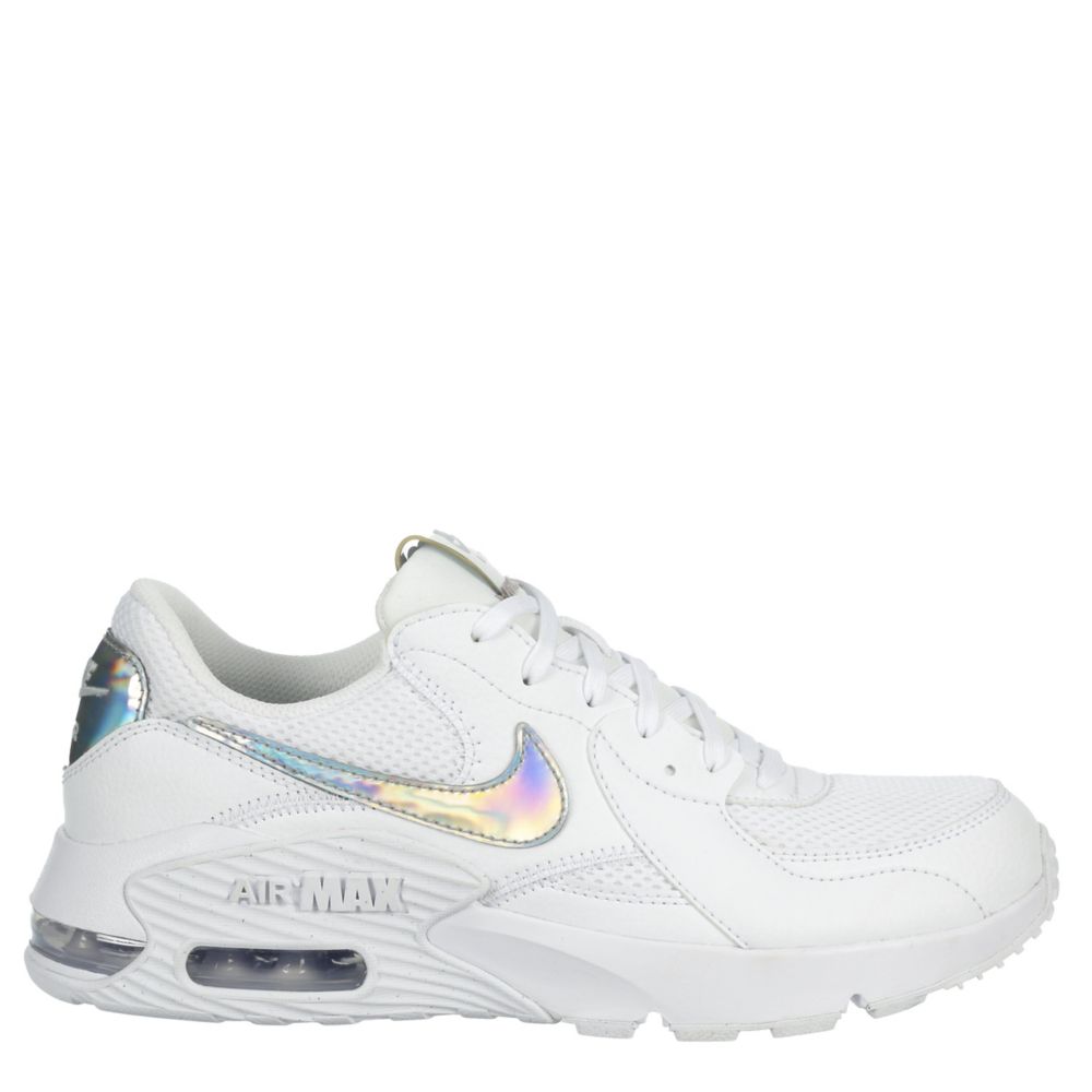 white nike air max holographic