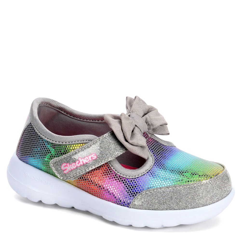 Grey Skechers Girls Go Walk Joy Bitty Glam