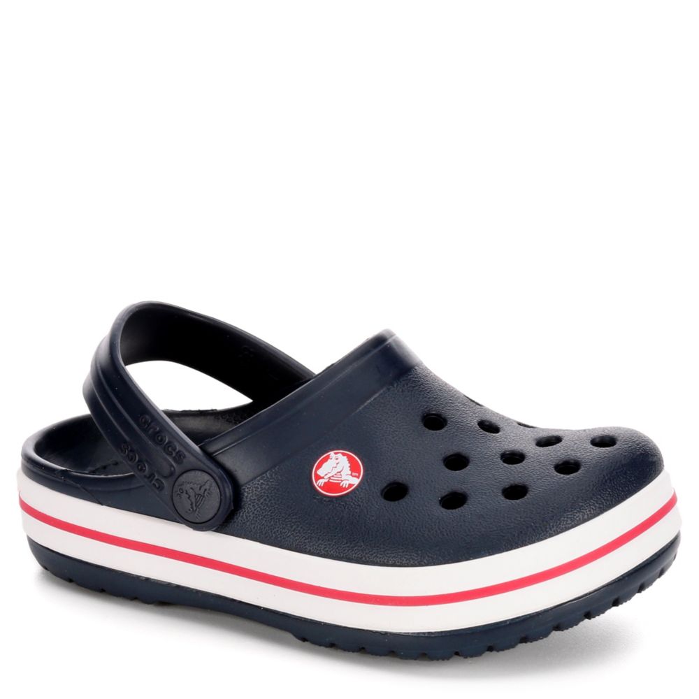 navy kids crocs