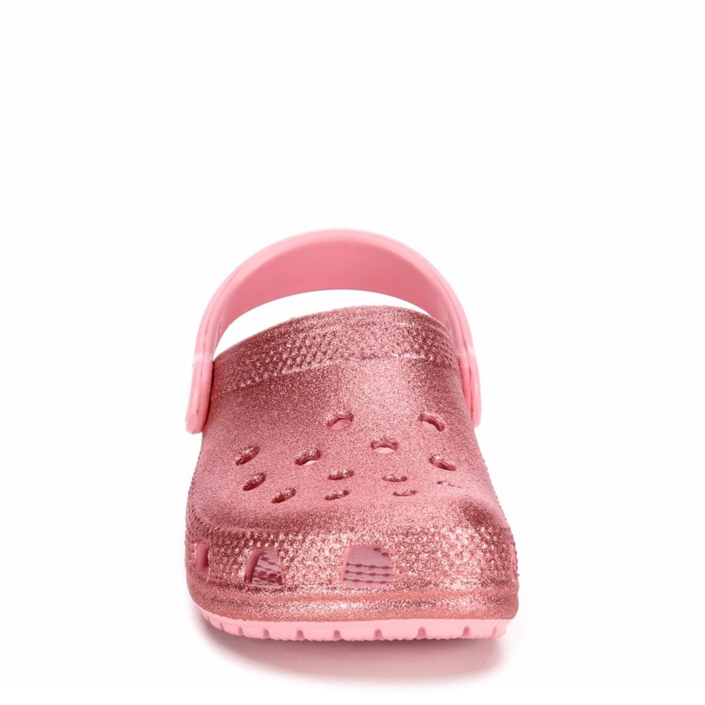 rose gold glitter crocs