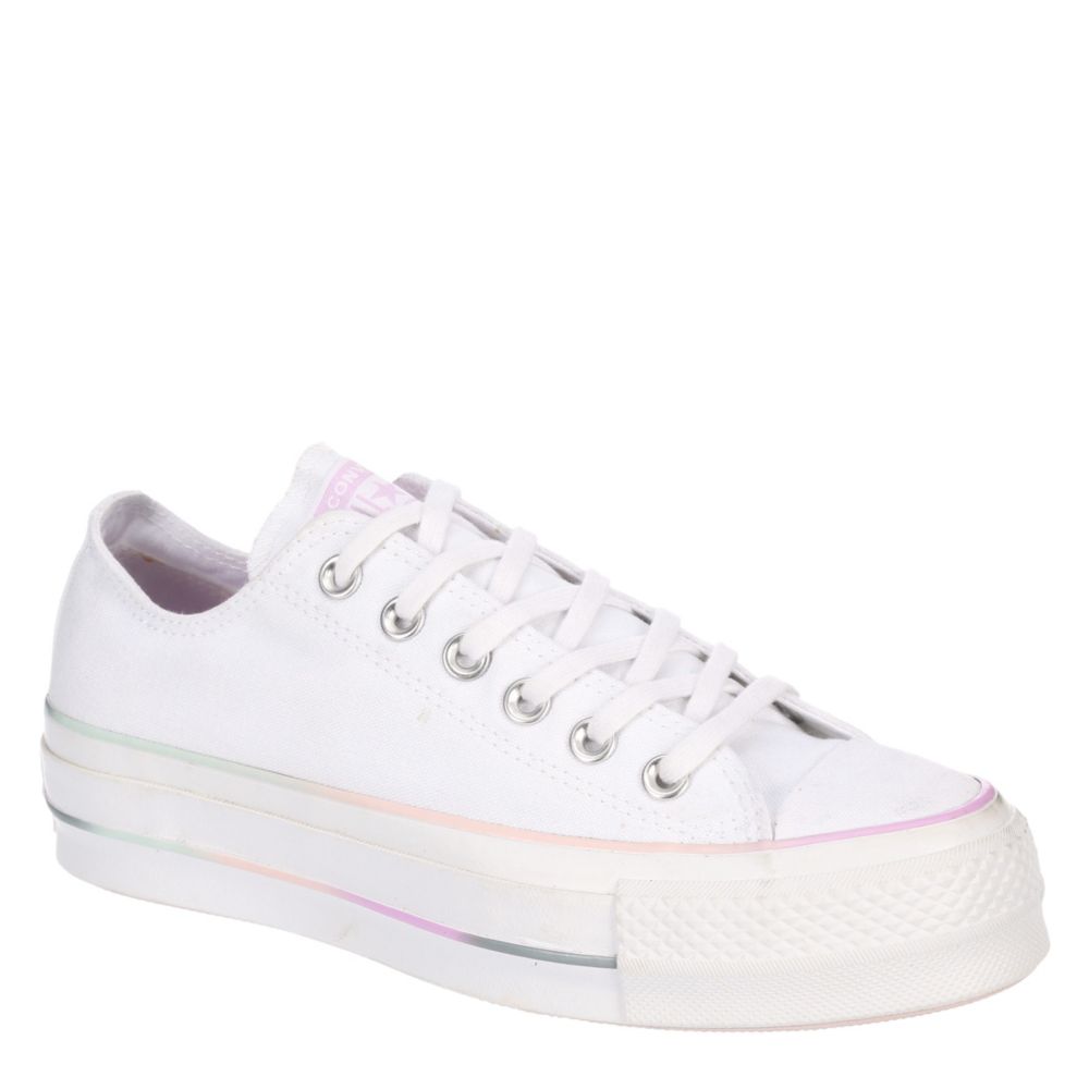 white low top platform converse