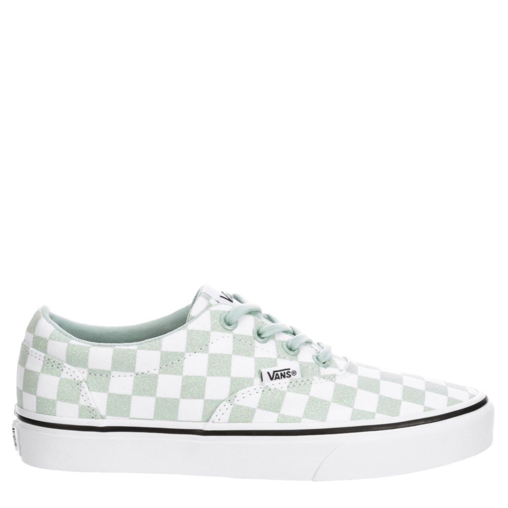 mint green checkered vans