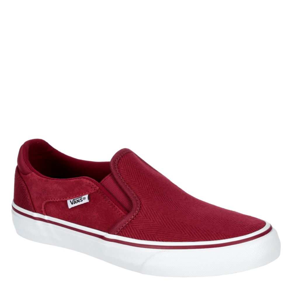 red vans slip on womens