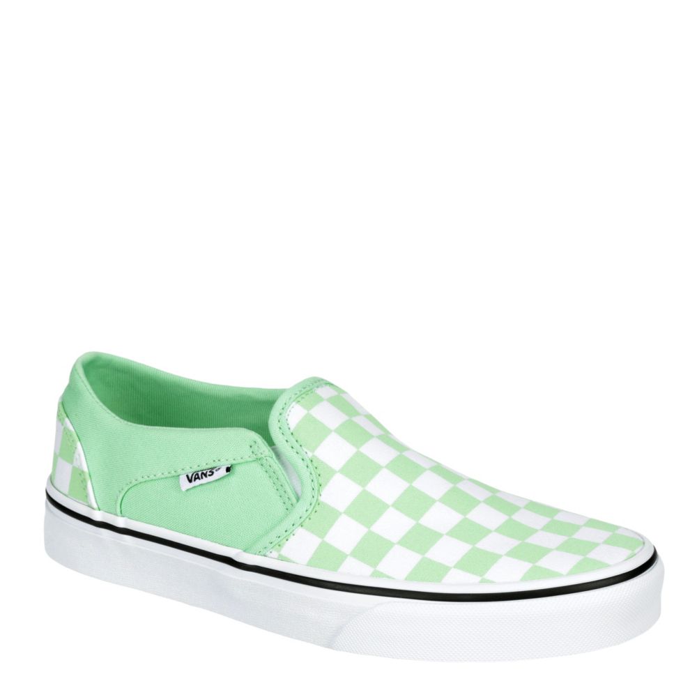 green slip on sneakers