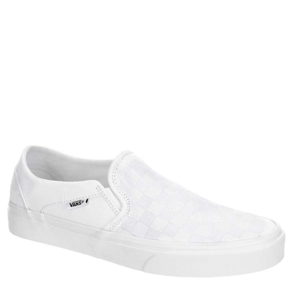 White Vans Womens Asher Slip On Sneaker 