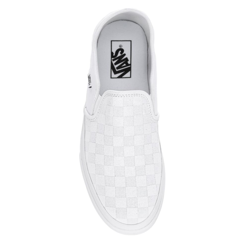 vans womens asher slip on white