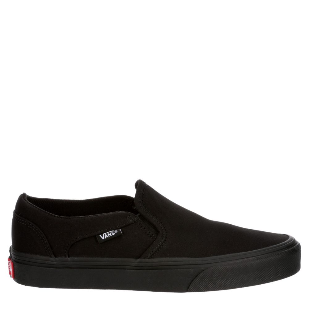 all black slip on vans womens