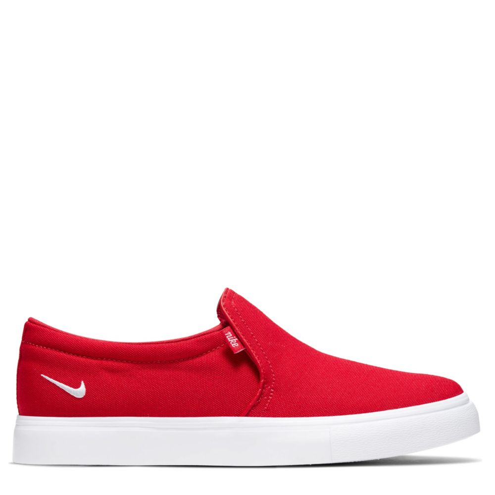 red slip on sneakers womens