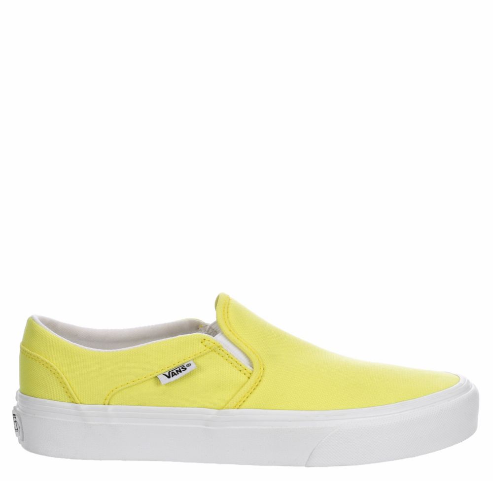 light yellow slip on vans