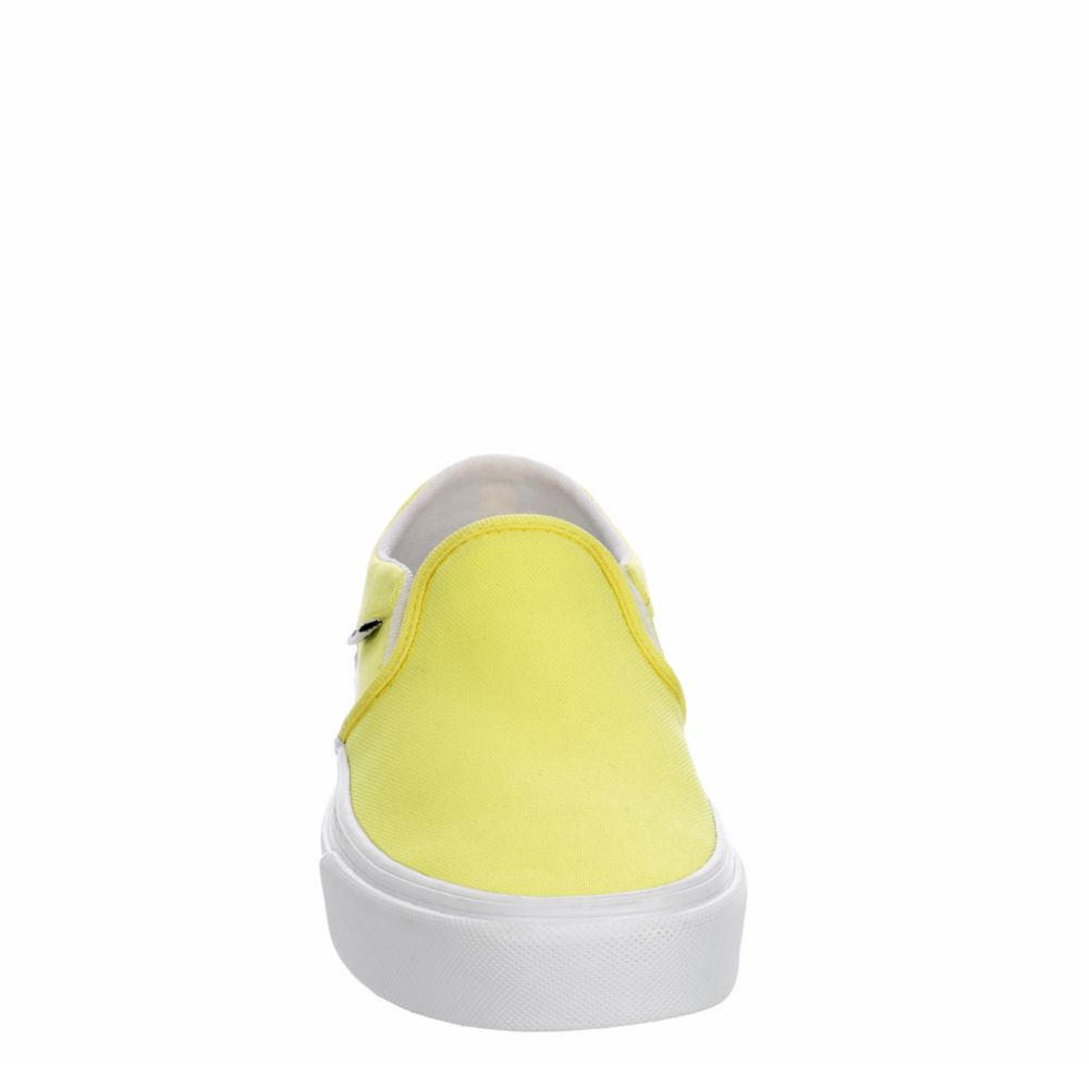 light yellow slip on vans