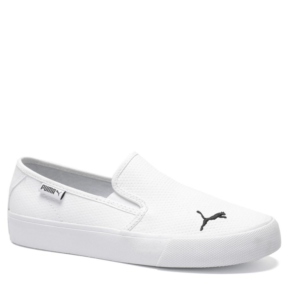 puma slip on white