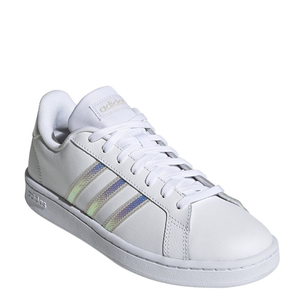 womens white adidas black stripes