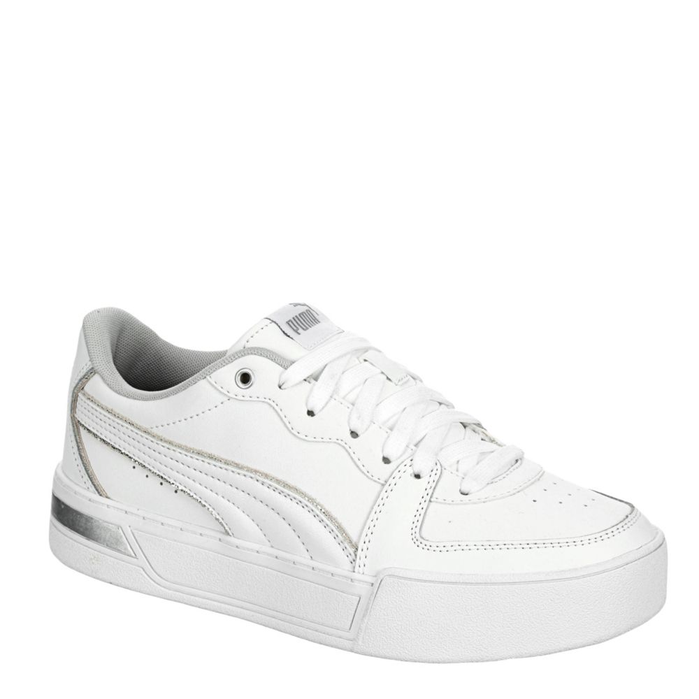 white puma platform sneakers