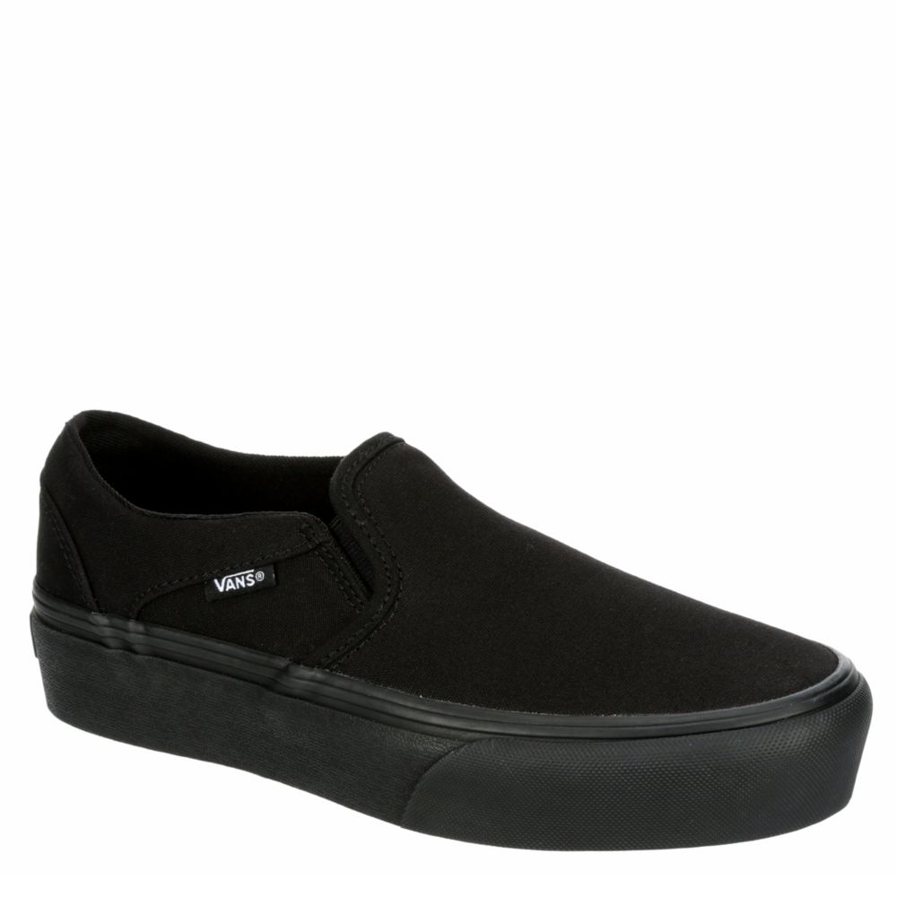 Black Vans Womens Asher Platform Slip On Sneaker | | Room Shoes