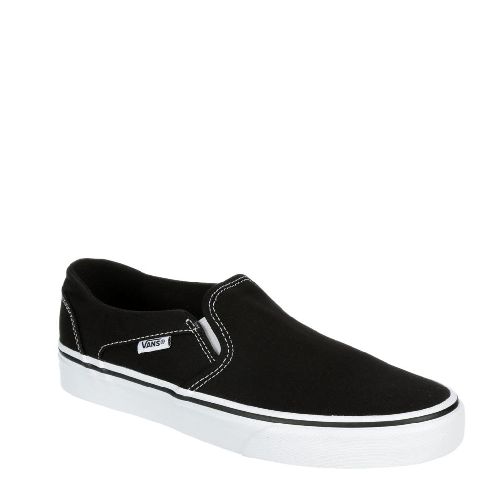 Fugtighed Monet ide Black Vans Womens Asher Slip On Sneaker | Black & White | Rack Room Shoes
