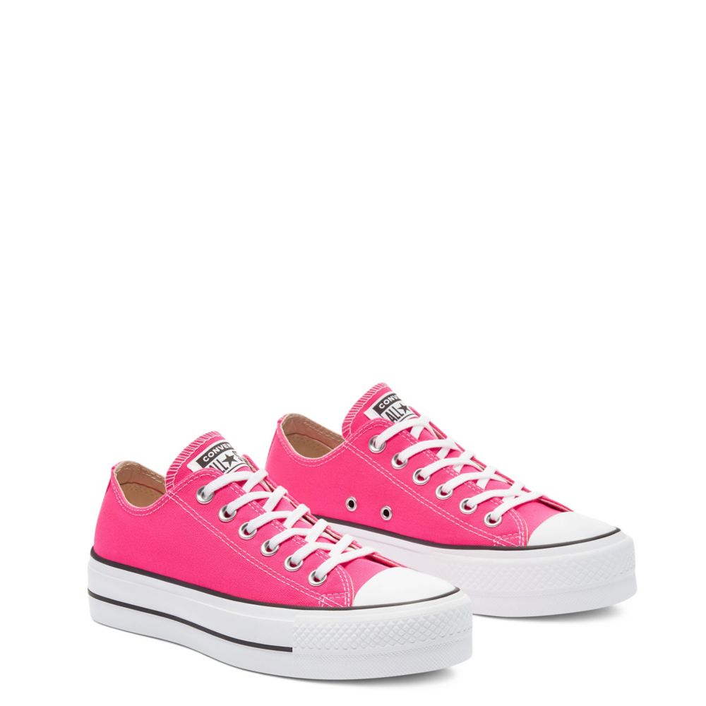 støj Transplant Opdatering Bright Pink Converse Womens Chuck Taylor All Star Low Top Platform Sneaker  | Athletic | Rack Room Shoes