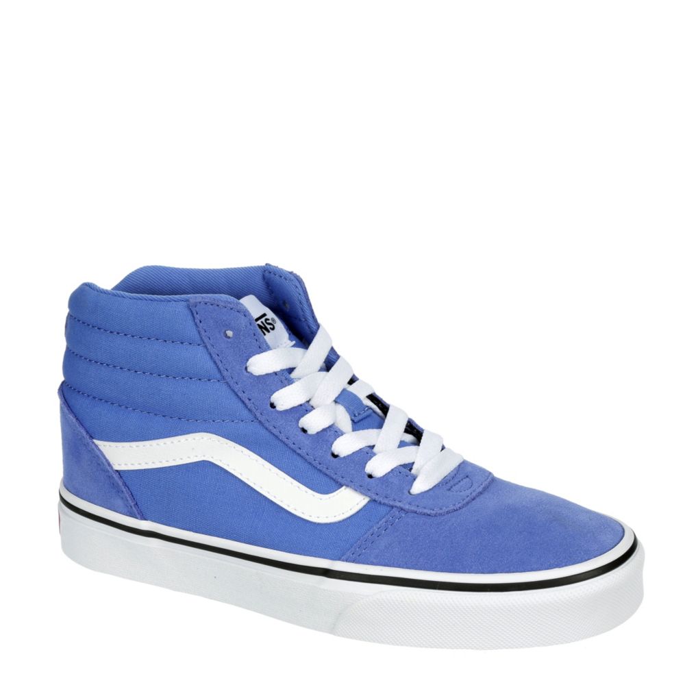 black and blue vans high tops