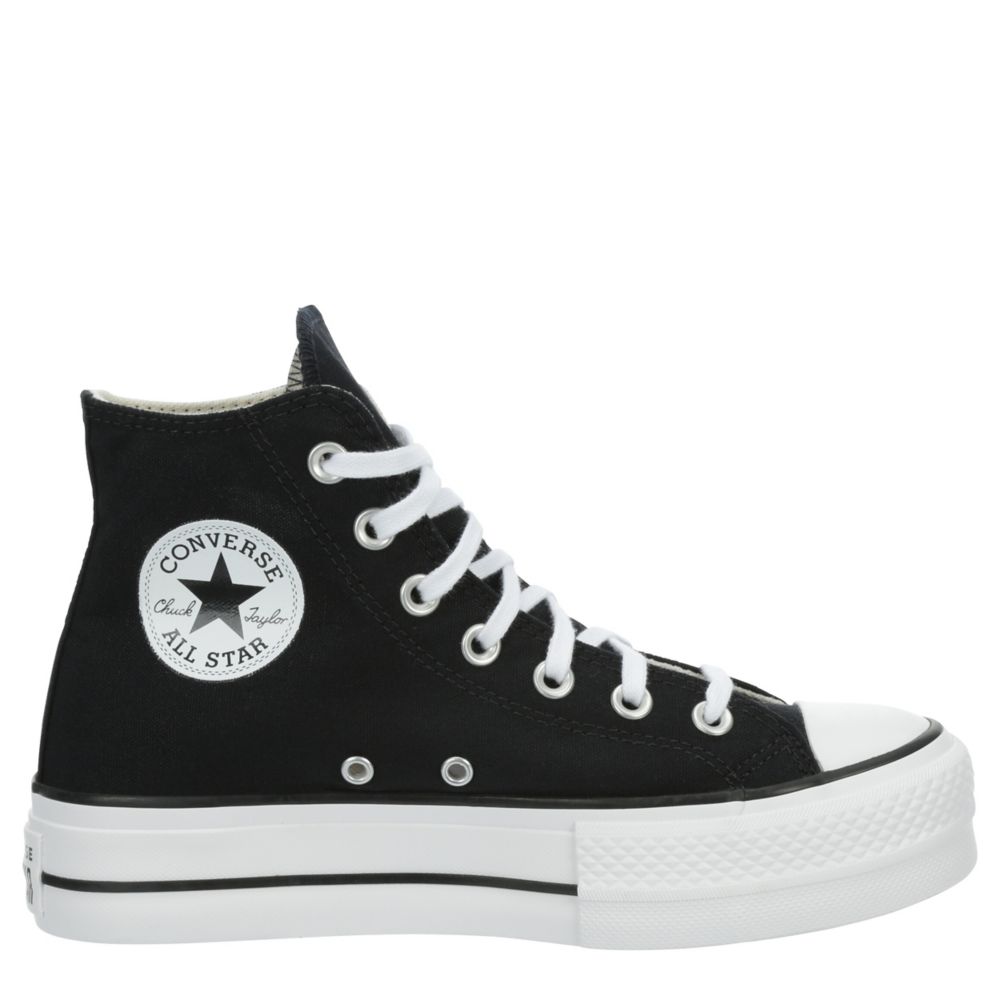 converse black platform sneakers