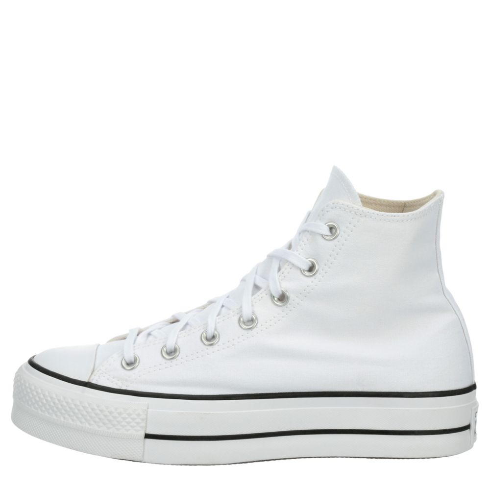 white converse high tops platform