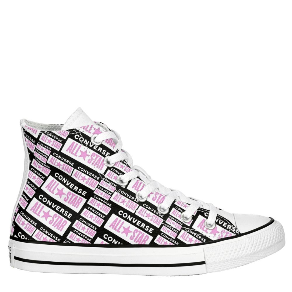 pink and black converse high tops