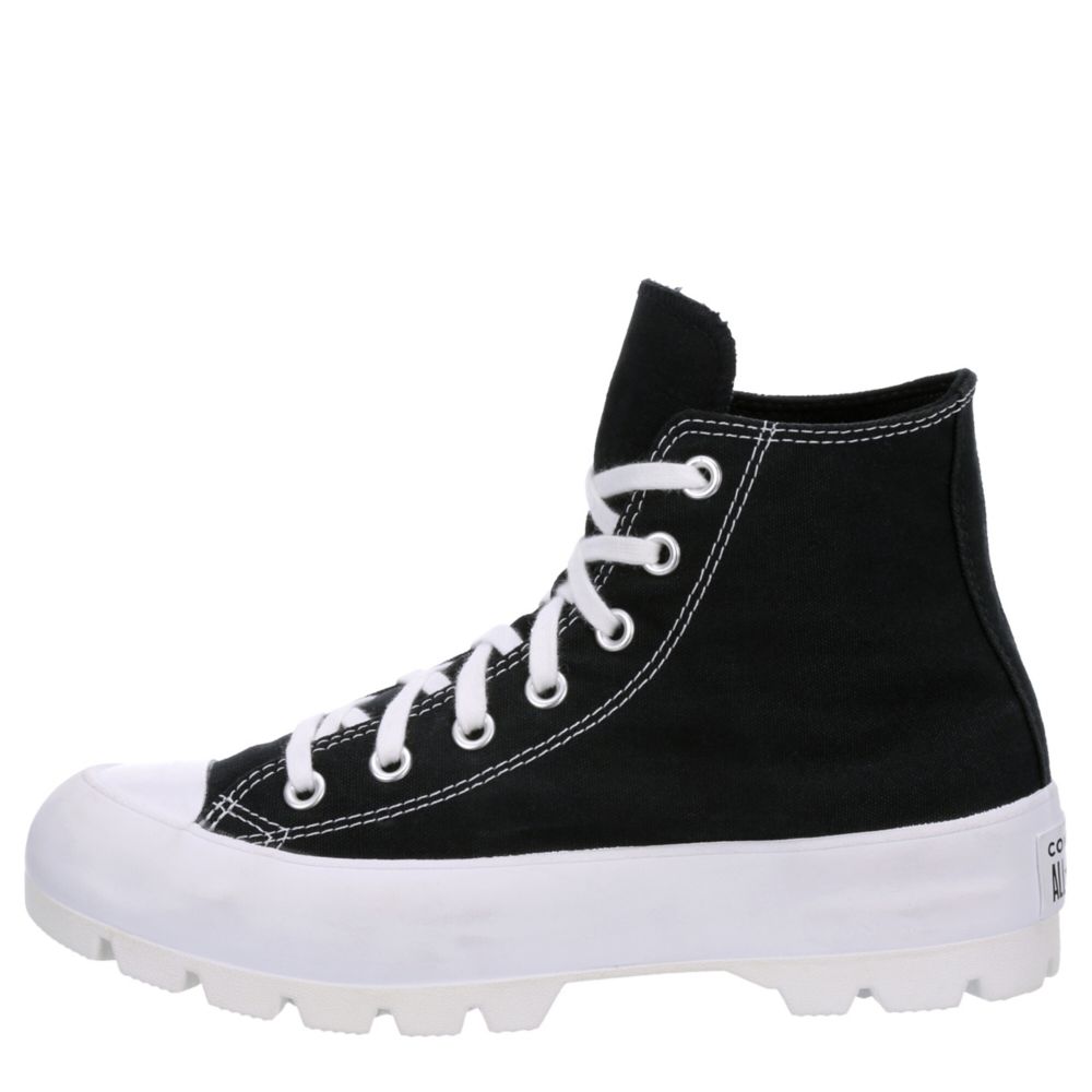 converse black and white platform