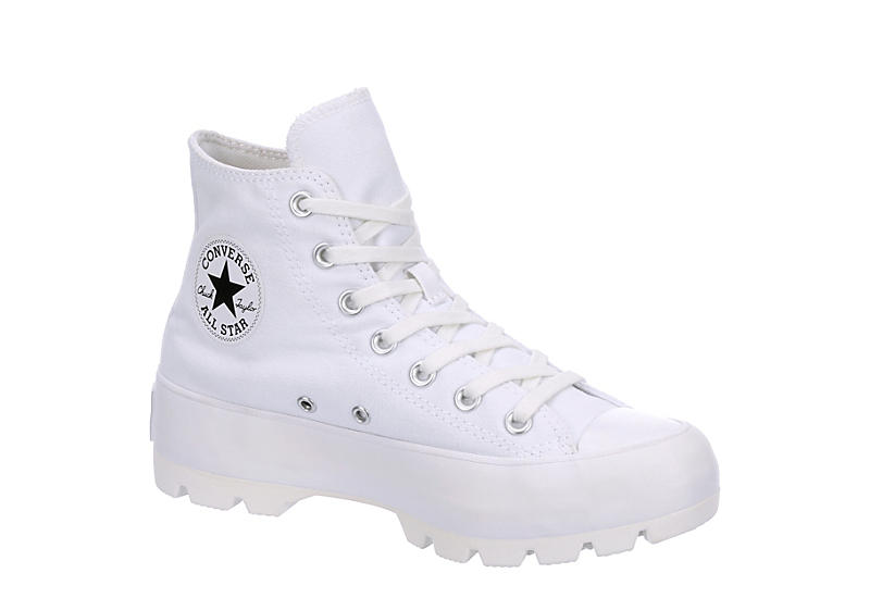 WHITE CONVERSE Womens Chuck Taylor All Star Lugged High Top Sneaker