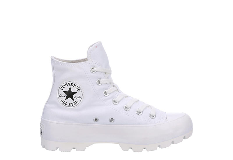 Converse Womens Chuck Taylor All Star Lugged High Top Sneaker - White التأريض الكهربائي