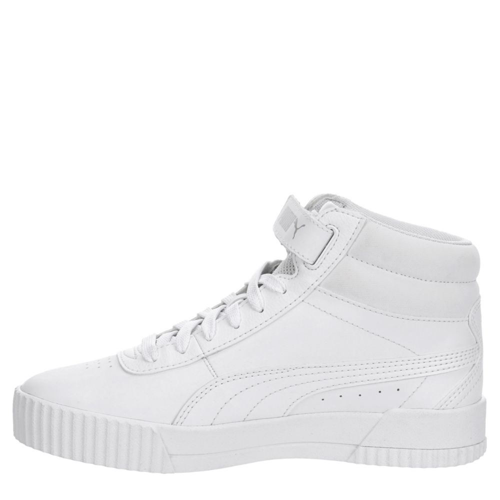 puma mid top sneakers white