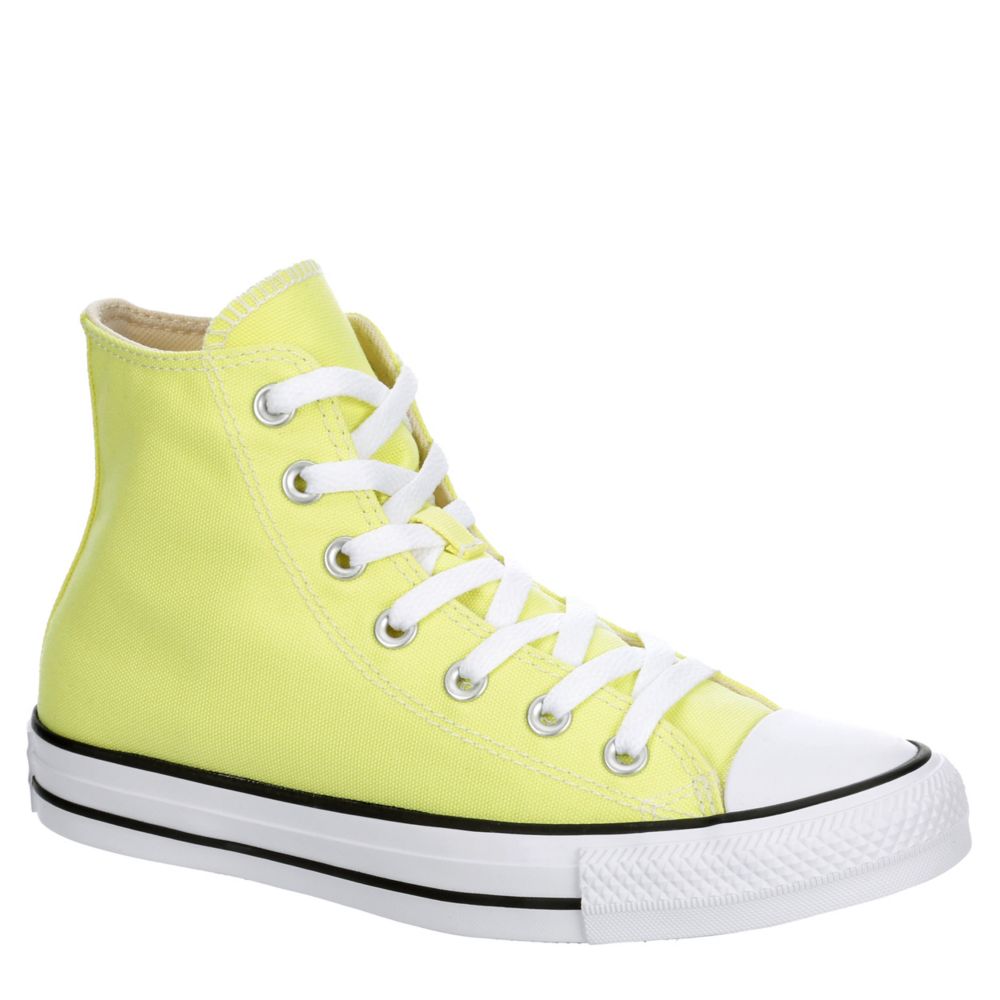 bright yellow high top converse