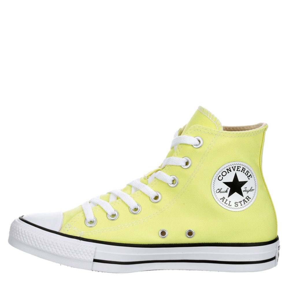 yellow converse all star high tops