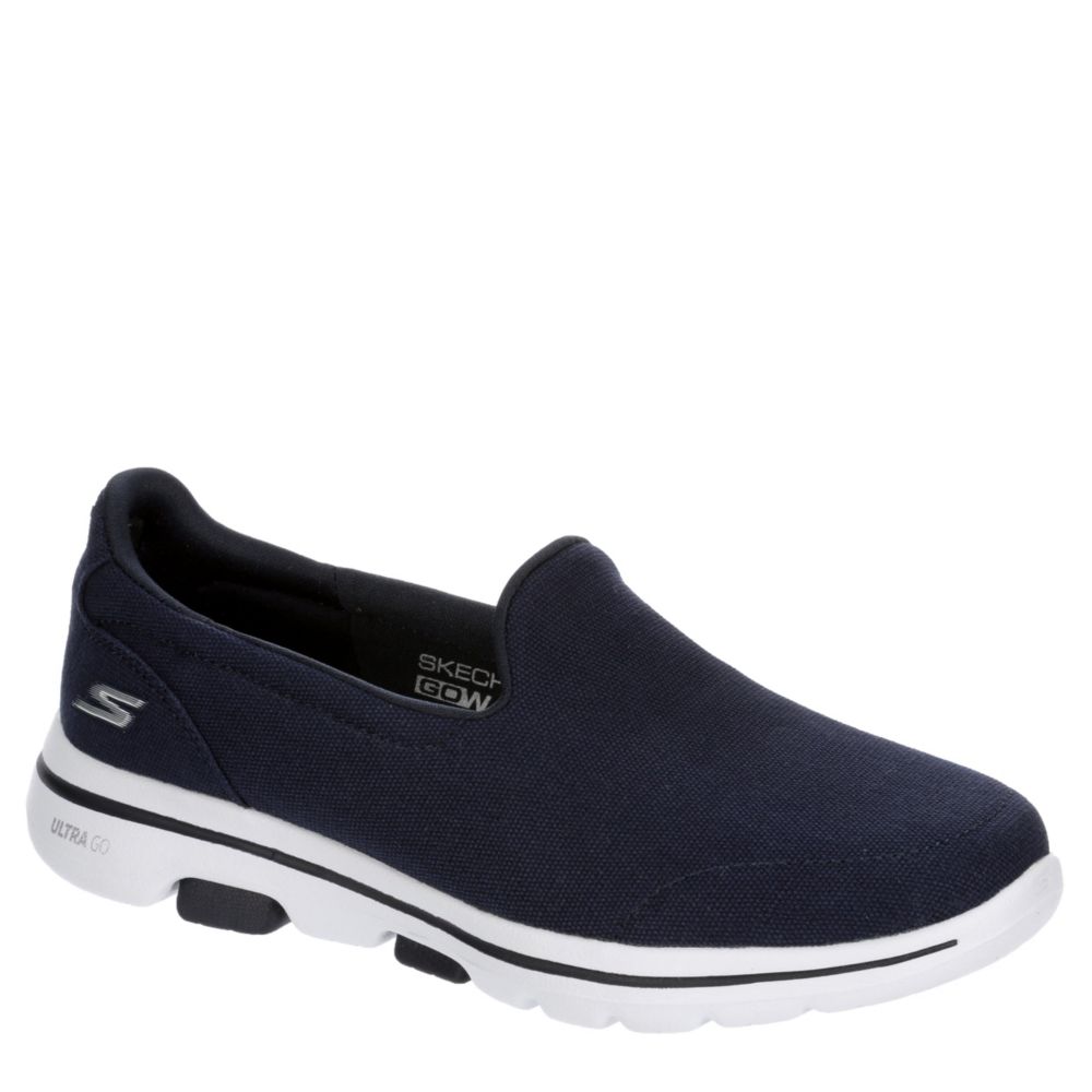 navy skechers slip on