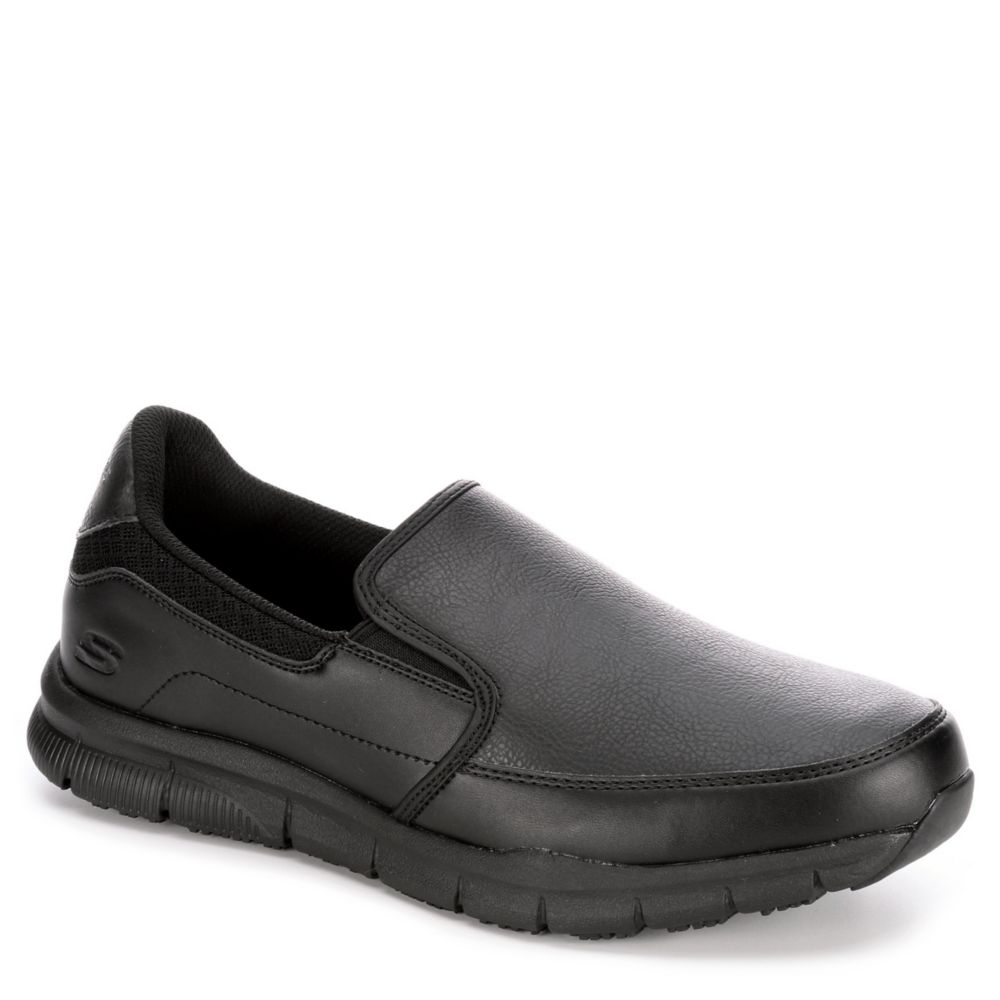 Black Skechers Mens Nampa-groton Slip Resistant Work Shoe | Resistant | Rack