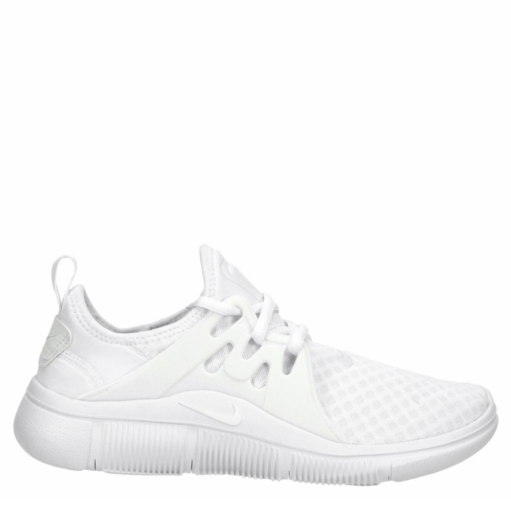 all white running sneakers
