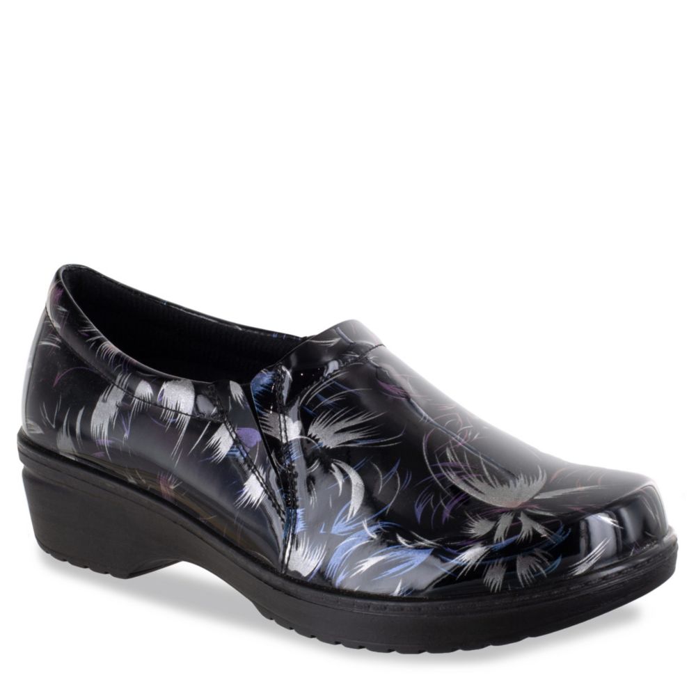 black shiny work shoes