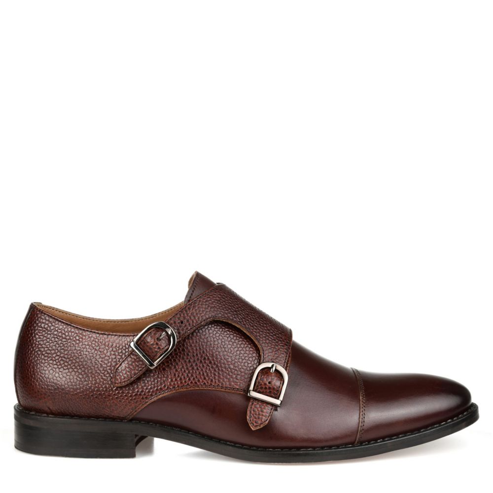 MENS CALVIN CAP TOE DOUBLE MONK STRAP SLIP ON