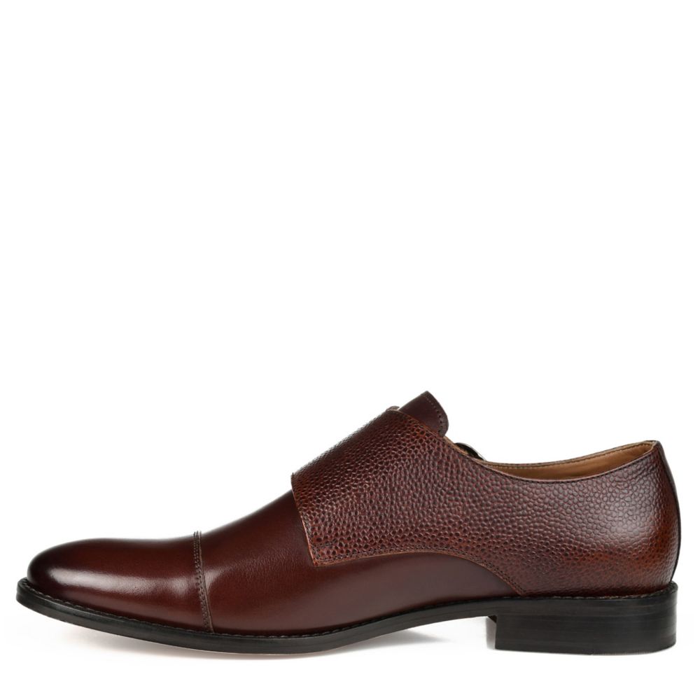 MENS CALVIN CAP TOE DOUBLE MONK STRAP SLIP ON