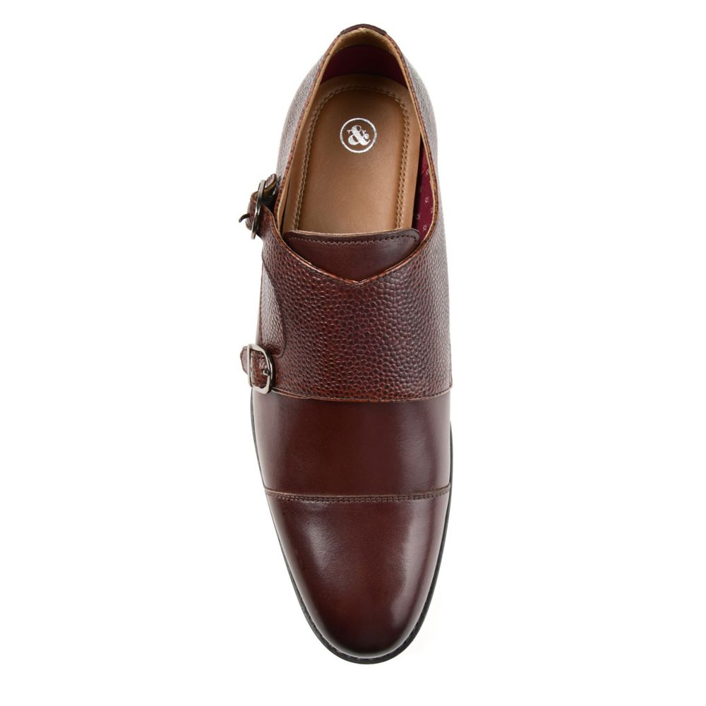 MENS CALVIN CAP TOE DOUBLE MONK STRAP SLIP ON