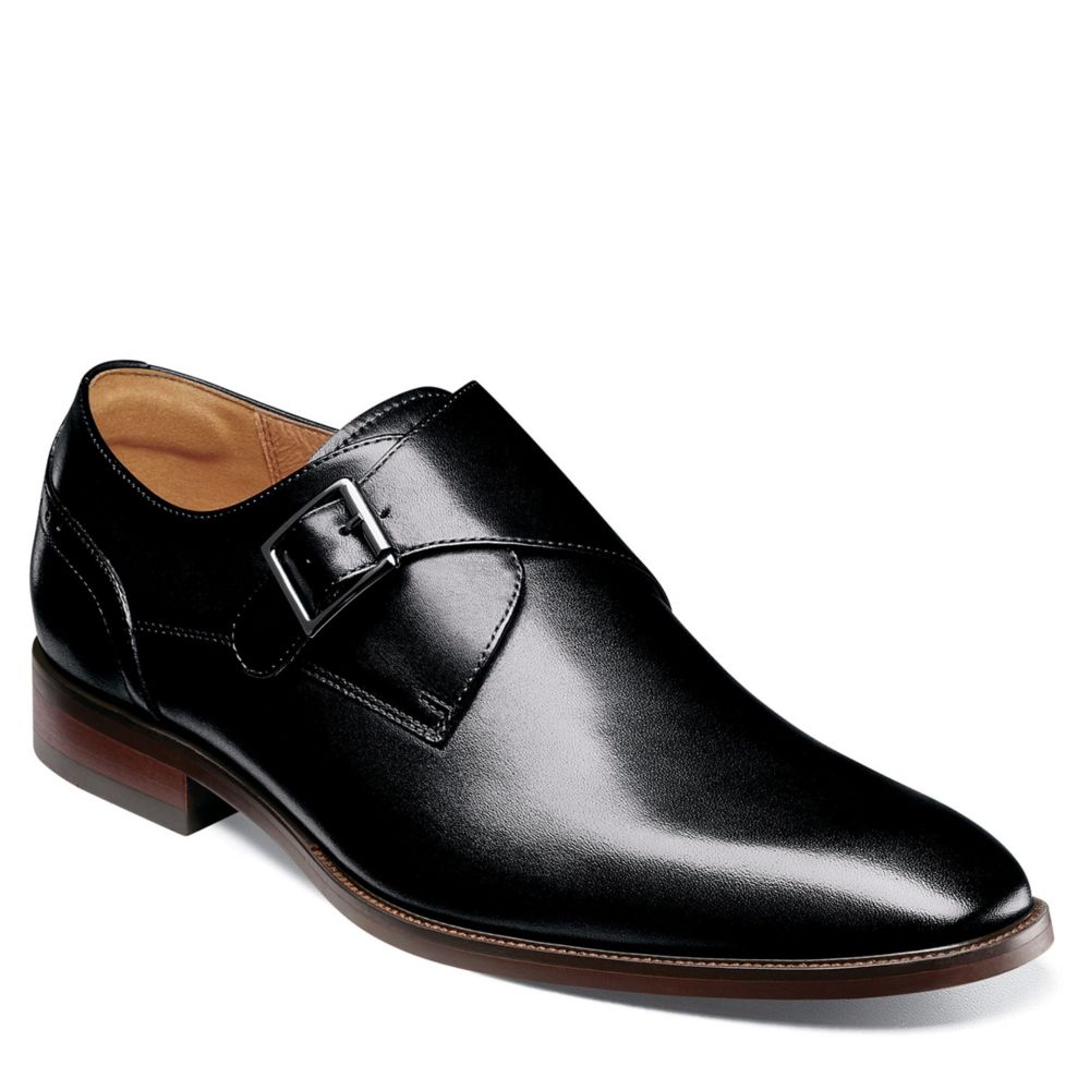 Florsheim Mens Sorrento Plain Toe Single Monk Strap Oxford - Black