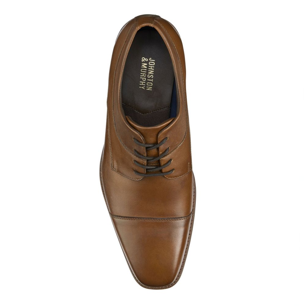 Johnston & Murphy Mens Archer Cap Toe Oxford - Cognac