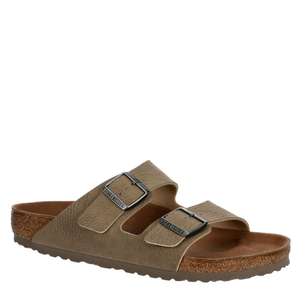 Men's Birkenstock Arizona Soft Footbed Suede Sandals | Taupe | Size 46 | Leather