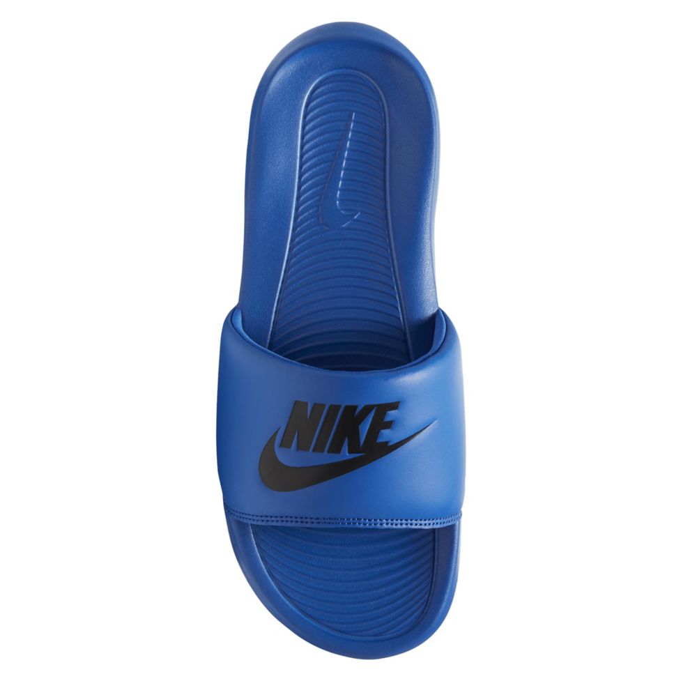blue nike slides