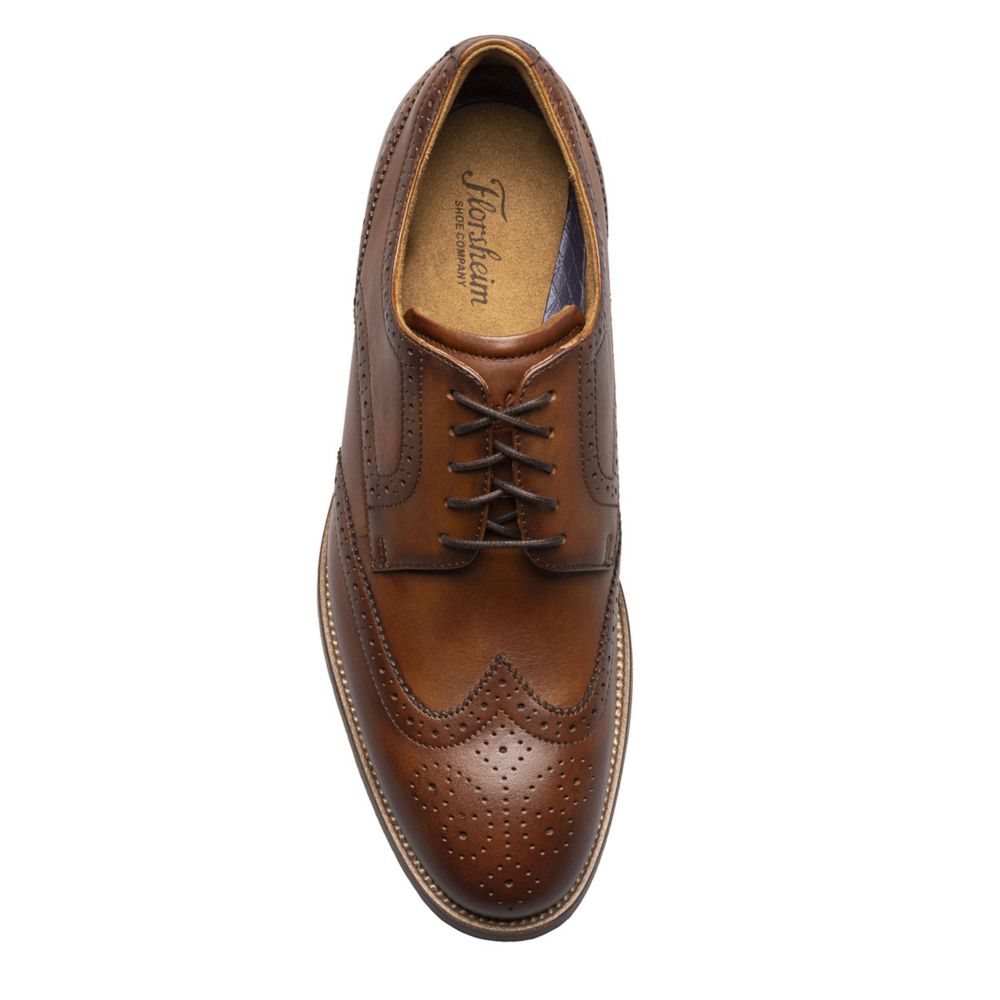 Cognac Florsheim Mens Rucci Wingtip Oxford | Wing Tip | Rack Room